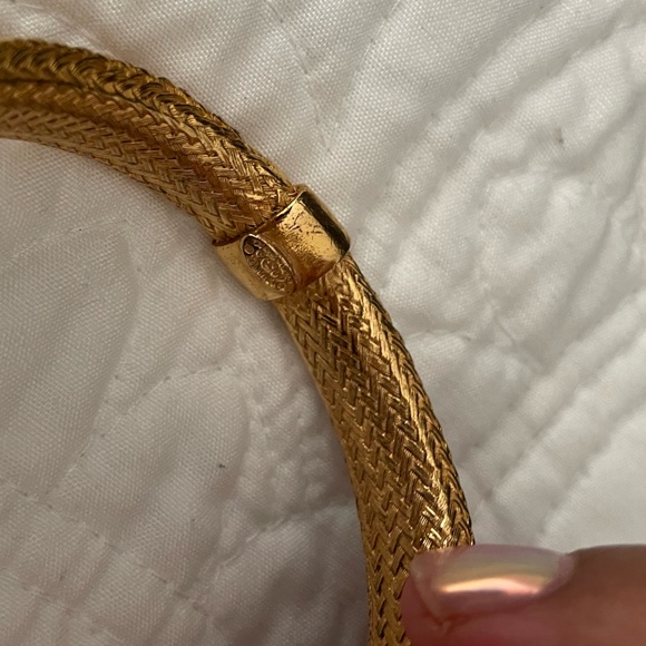 Gold Chanel CC 24k Woven Bangle 00A 2000 Vintage Y2K - Picture 8 of 15